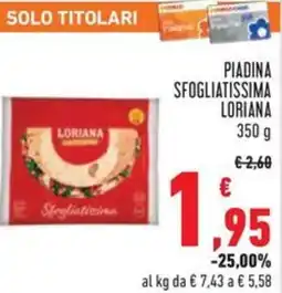 Conad Piadina sfogliatissima LORIANA offerta