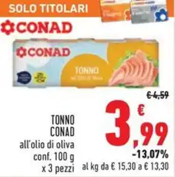 Conad Tonno conad all'olio di oliva offerta