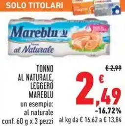Conad Tonno al naturale, leggero MAREBLU offerta