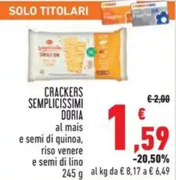 Conad Crackers semplicissimi doria al mais e semi di quinoa, riso venere offerta