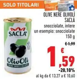 Conad Olive nere olivoli sacla snocciolate, intere offerta