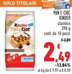 Conad Pan e cioc kinder classico offerta