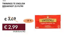 Prezzemolo e Vitale Twinings te english breakfast 25 filtri offerta