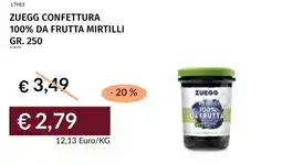 Prezzemolo e Vitale Zuegg confettura 100% da frutta mirtilli offerta