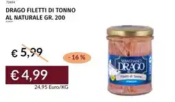 Prezzemolo e Vitale Drago filetti di tonno al naturale offerta