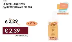 Prezzemolo e Vitale Le eccellenze p&v gallette di mais offerta