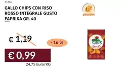 Prezzemolo e Vitale Gallo chips con riso rosso integrale gusto paprika offerta