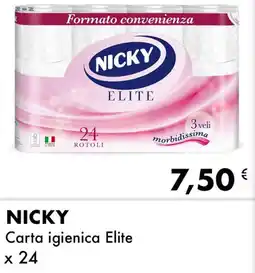 Iper Tosano NICKY Carta igienica Elite x 24 offerta