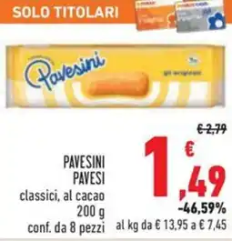 Conad Pavesini pavesi classici, al cacao offerta