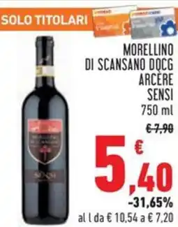 Conad Morellino di scansano docg arcere sensi offerta