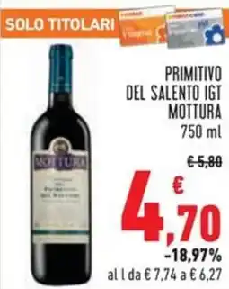 Conad Primitivo del salento igt MOTTURA offerta