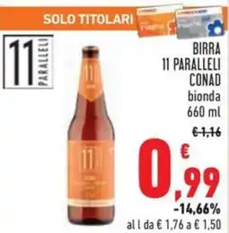 Conad Birra 11 paralleli conad bionda offerta