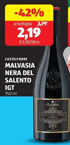 ALDI Casteltorre malvasia nera del salento igt offerta