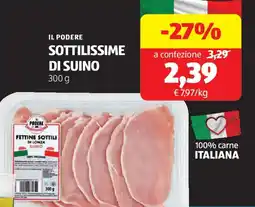 ALDI Il podere sottilissime di suino offerta