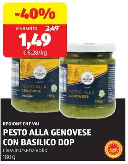 ALDI Regione che vai pesto alla genovese con basilico dop offerta