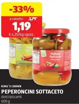 ALDI King's crown peperoncini sottaceto offerta