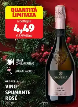 ALDI Oroperla vino spumante rose offerta