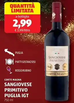 ALDI Corte magna sangiovese primitivo puglia igt offerta