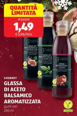 ALDI Gourmet glassa di aceto balsamico aromatizzata offerta