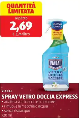 ALDI Viakal spray vetro doccia express offerta