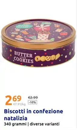 Action Biscotti in confezione natalizia offerta