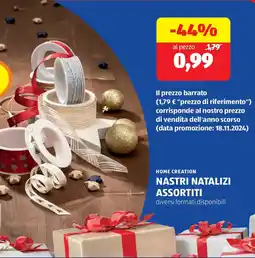 ALDI Home creation nastri natalizi assortiti offerta