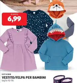 ALDI Lily & dan vestito/felpa per bambini offerta
