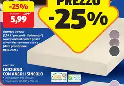 ALDI Novitesse lenzuolo con angoli singolo offerta