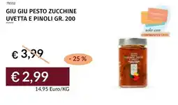 Prezzemolo e Vitale Giu giu pesto zucchine uvetta e pinoli offerta