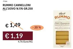 Prezzemolo e Vitale Rummo cannelloni all'uovo N.176 offerta