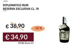 Prezzemolo e Vitale Diplomatico rum reserva exclusiva offerta