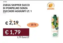 Prezzemolo e Vitale Zuegg skipper succo di pompelmo senza zuccheri aggiunti offerta