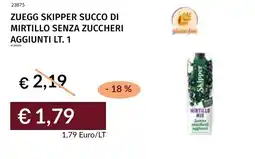 Prezzemolo e Vitale Zuegg skipper succo di mirtillo senza zuccheri aggiunti offerta