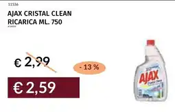Prezzemolo e Vitale Ajax cristal clean ricarica offerta