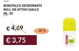 Prezzemolo e Vitale Borotalco deodorante roll on attivo giallo offerta