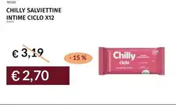Prezzemolo e Vitale Chilly salviettine intime ciclo x12 offerta