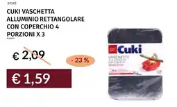 Prezzemolo e Vitale Cuki vaschetta alluminio rettangolare con coperchio 4 porzioni x3 offerta