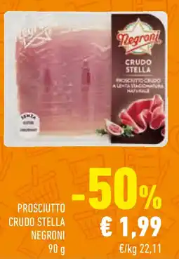 Conad Prosciutto crudo stella NEGRONI offerta