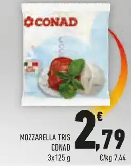 Conad Mozzarella tris CONAD offerta