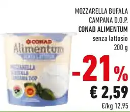 Conad Mozzarella bufala campana d.o.p. conad alimentum senza lattosio offerta