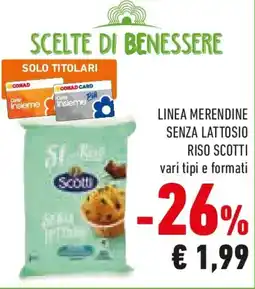 Conad Linea merendine senza lattosio riso SCOTTI offerta