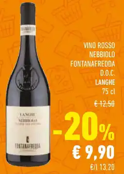Conad Vino rosso nebbiolo fontanafredda D.O.C. LANGHE offerta
