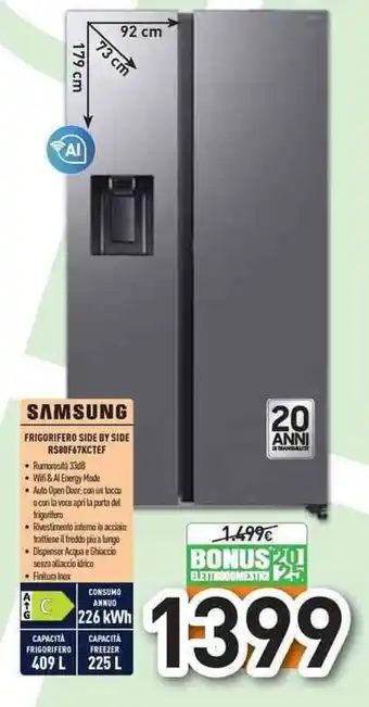 SAMSUNG FRIGORIFERO SIDE BY SIDE RS80F67KCTEF