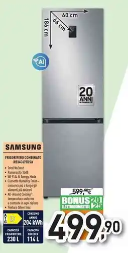 Unieuro SAMSUNG FRIGORIFERO COMBINATO RB34C6750SA offerta