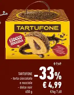 Conad TARTUFONE torta cioccolato e nocciole, dolce noir offerta