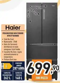 Unieuro Haier FRIGORIFERO MULTIDOOR HFR3718ENMD offerta