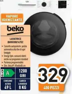 Unieuro beko LAVATRICE BMWUR8147EC offerta