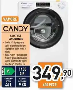 Unieuro CANDY LAVATRICE CS0496TMB6S offerta