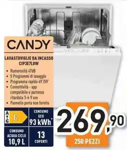 Unieuro CANDY LAVASTOVIGLIE DA INCASSO CIP3E7LOW offerta