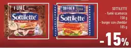 Conad SOTTILETTE fumè scamorza e burger con cheddar offerta